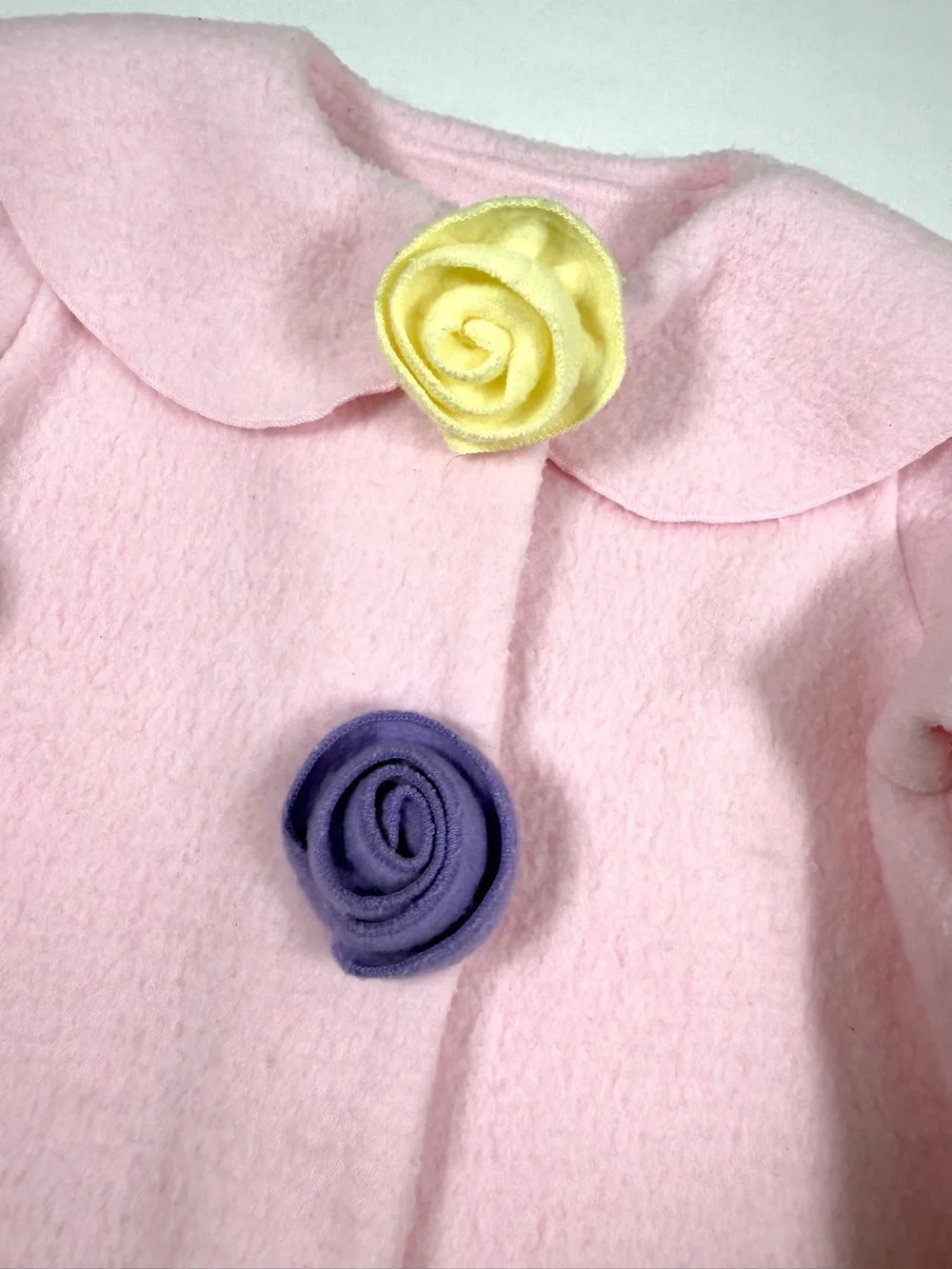 MACK‎ & CO Garden Jacket Baby Girl 18M Fleece Coat Cottagecore Rosette Collar